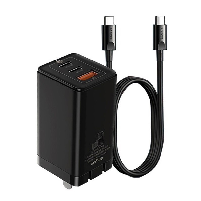 Baseus Adapter หัวชาร์จเร็ว 65w Adapter Mini Quick Charger type C อะแดปเตอร์ ปลั๊ก usb charger