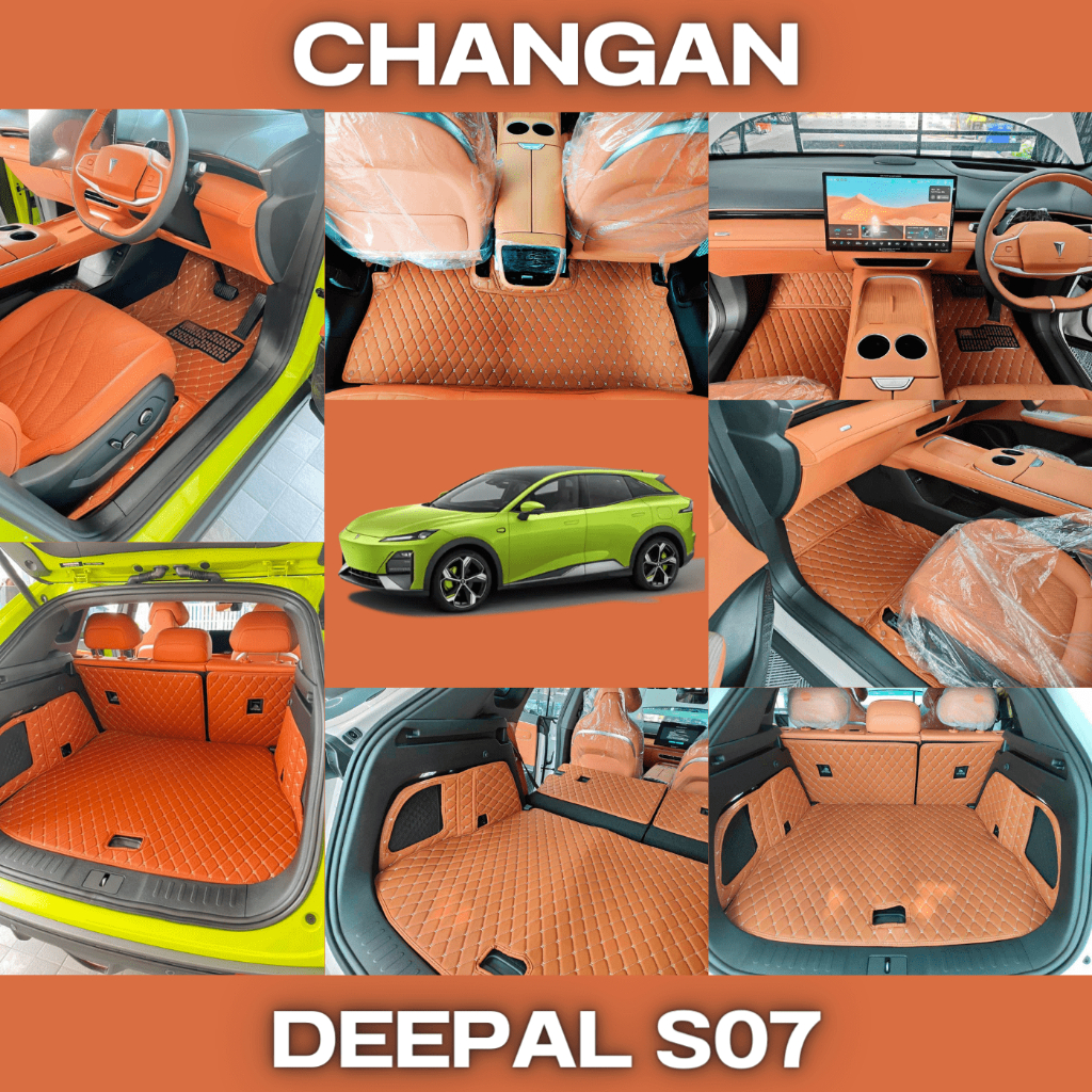 พรม CHANGAN DEEPAL S07 พรมหนังภายในรถยนต์6D 7D เข้ารูป ตรงรุ่น เต็มคัน จำนวน 8ชิ้นงาน (กดสั่งแล้วแจ้งรหัสสีทางแชท)