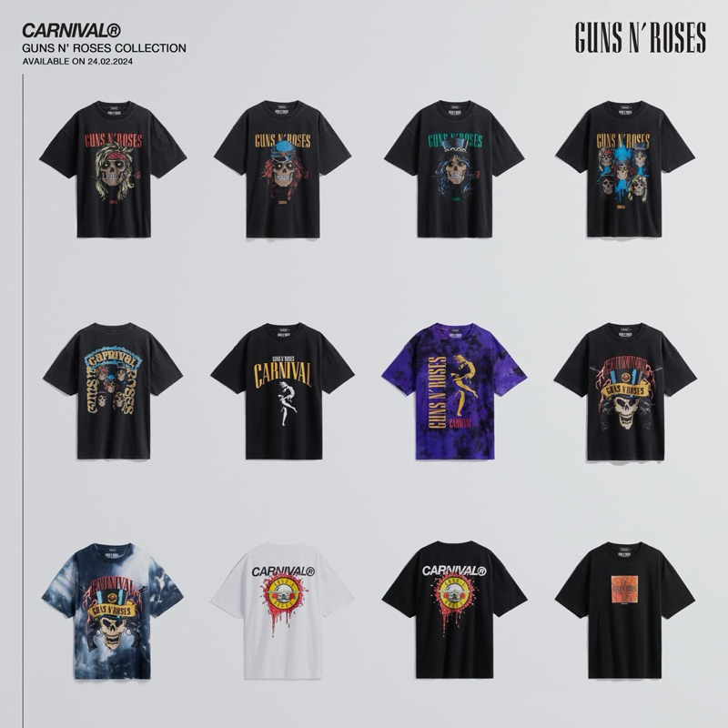 พร้อมส่ง เสื้อ Carnival Guns N' Roses ของแท้