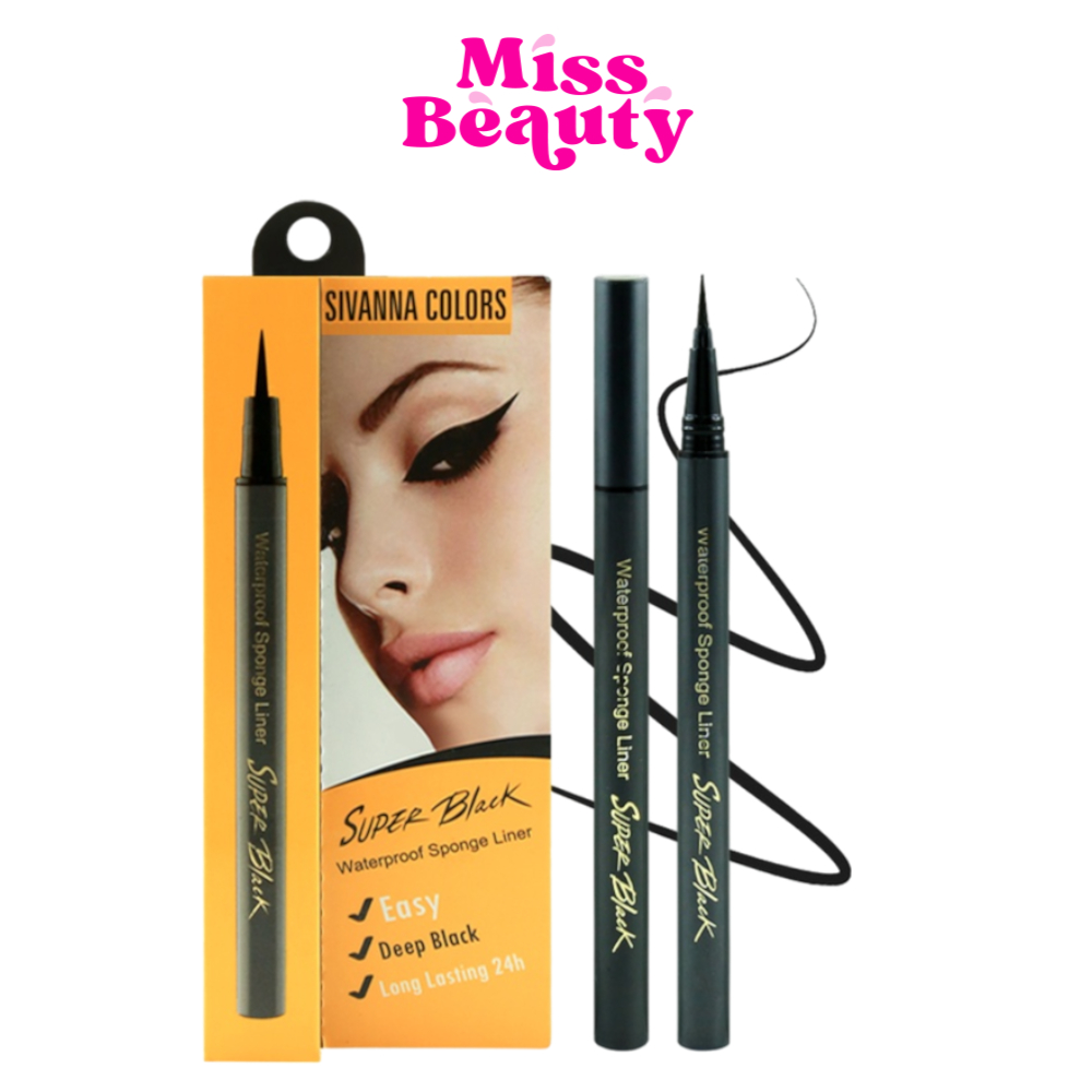 EP030 Sivanna Waterproof Spong Liner Super Black ซิวานน่า วอเตอร์พรูฟ สปอง ไลเนอร์ ซุปเปอร์แบล็ค 1.1 กรัม