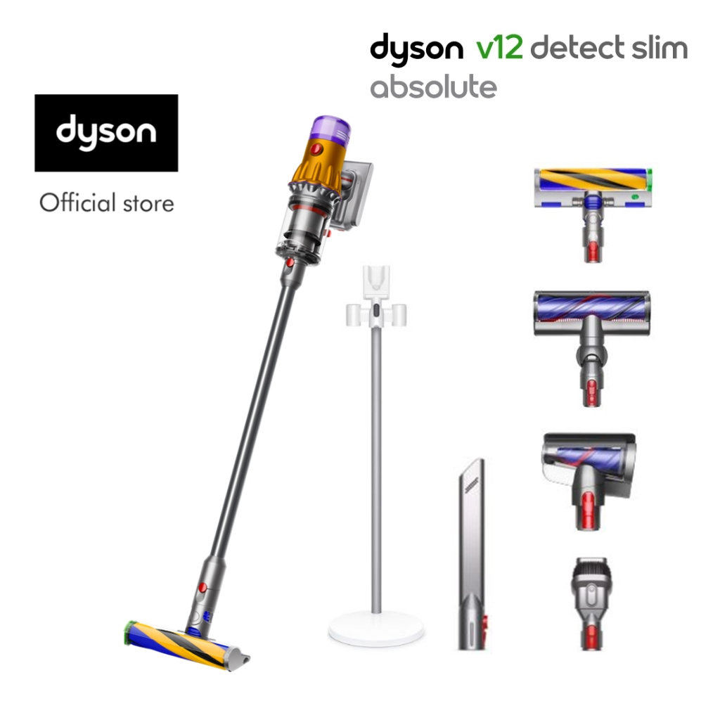 Dyson V12 Detect Slim™ Absolute Cordless Vacuum Cleaner with Floor Dok™ เครื่องดูดฝุ่นไร้สาย ไดสัน พ