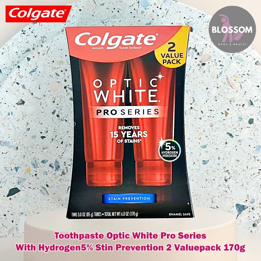 Colgate - Toothpaste Optic White Pro Series With Hydrogen5%, 2 pack 170g ยาสีฟันออปติกไวท์เทนนิ่ง ไฮ