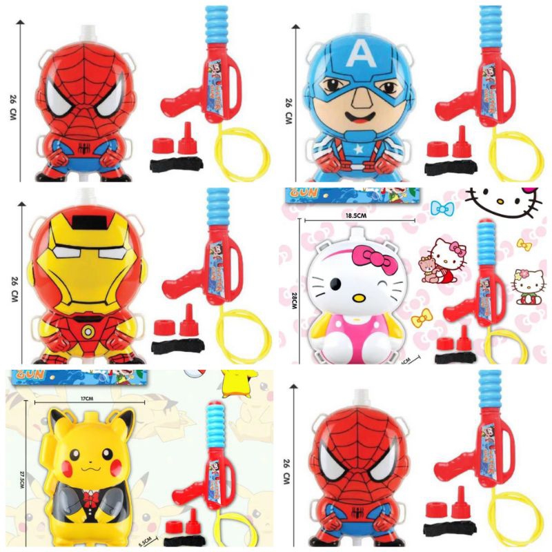 💦ปืนฉีดน้ำเป้สไปเดอร์แมน,กัปตันอเมริกา,ไอรอนแมน,โปเกม่อน,คิตตี้
