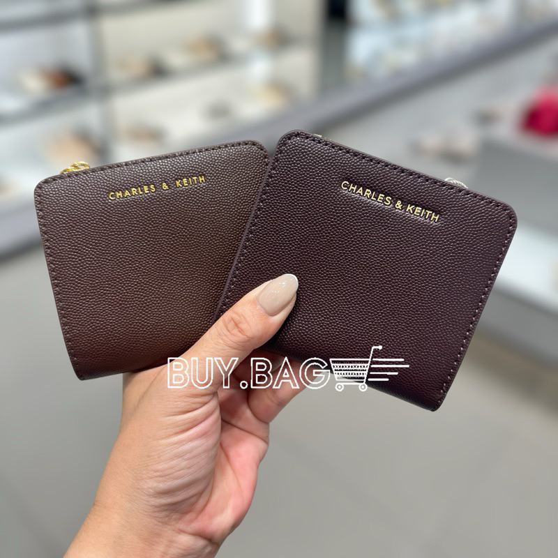CHARLES & KEITH ( ใช้โค้ดลด30% ) CK6-50770498-1 size.XXS กระเป๋าสตางค์ใบสั้น ของแท้จากช็อป100%