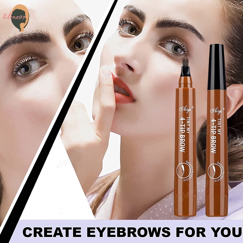 ดินสอเขียนคิ้ว Eyebrow Pencil ปากกาเขียนคิ้ว ที่เขียนคิ้วกันน้ำกันเหงื่อเขียนง่ายติดทน 4 มิติ ปากกาเขียนคิ้วหัวเป็นแฉก
