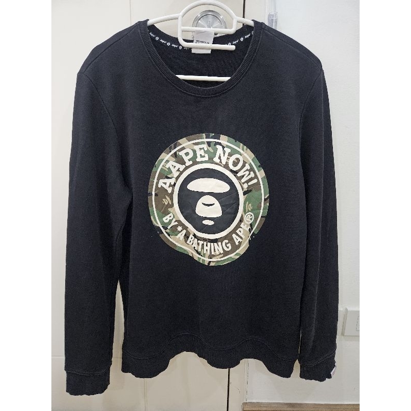 เสื้อสเวตเตอร์ aape แขนยาว สีดำ