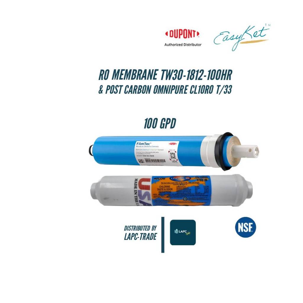 EasyKet RO Membrane TW30-1812-100HR & OMNIPURE CL10RO T/33