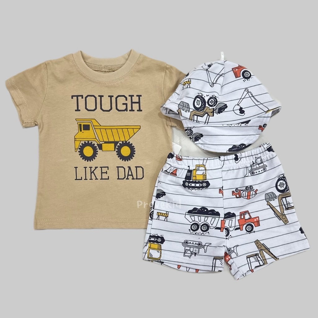 ชุดเซ็ต3ชิ้น เสื้อ+กางเกง+หมวก ลายการ์ตูน แบรนด์ PL Baby (0-18 เดือน)