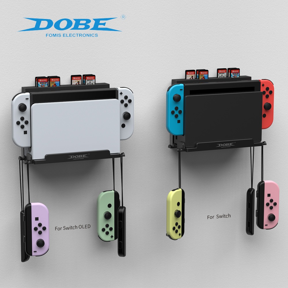 Nintendo Switch /OLED ยึดผนัง กล่องเก็บการ์ดเกม ขาตั้งติดผนังสำหรับคอนโซล OLED/ NS วัสดุเป็นเหล็ก)
