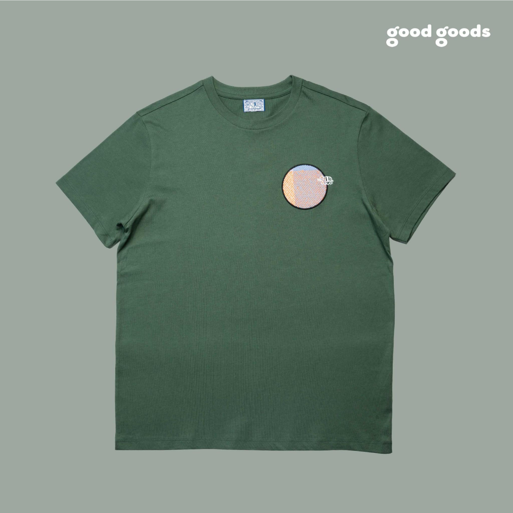 เสื้อยืดแขนสั้น ปักผ้าซาโอริทรงกลม Good Goods
