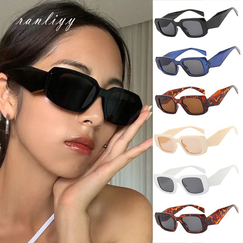 ส่งเร็ว🌼แว่นตากันแดดป้องกันรังสียูวีแฟชั่นเกาหลีสไตล์วินเทจ ทรงสี่เหลี่ยมสุดเท่แว่นกรองแสงผู้ชายและผู้หญิง-Ranliyy