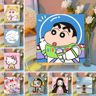 🖌พร้อมส่ง🖌 ระบายสีตามตัวเลข DIY ขนาด 20X20 ซม ภาพระบายสีตามต…