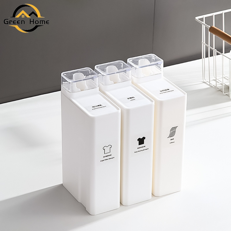 Green Home ขวดรีฟิล สำหรับใส่น้ำยาซักผ้า ปรับผ้านุ่ม ต่างๆ หรือของเหลว อื่น แบบเติมได้ ขวดใส่น้ำยาซักผ้า(ฟรีสติ๊กเกอร์)