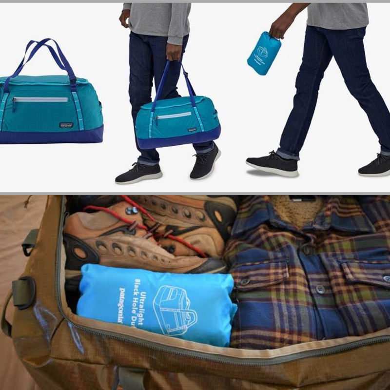 กระเป๋าถือเดินทาง กระเป๋าสะพายหลัง Patagonia Duffel Bag 30 ลิตร กระเป๋าพับได้