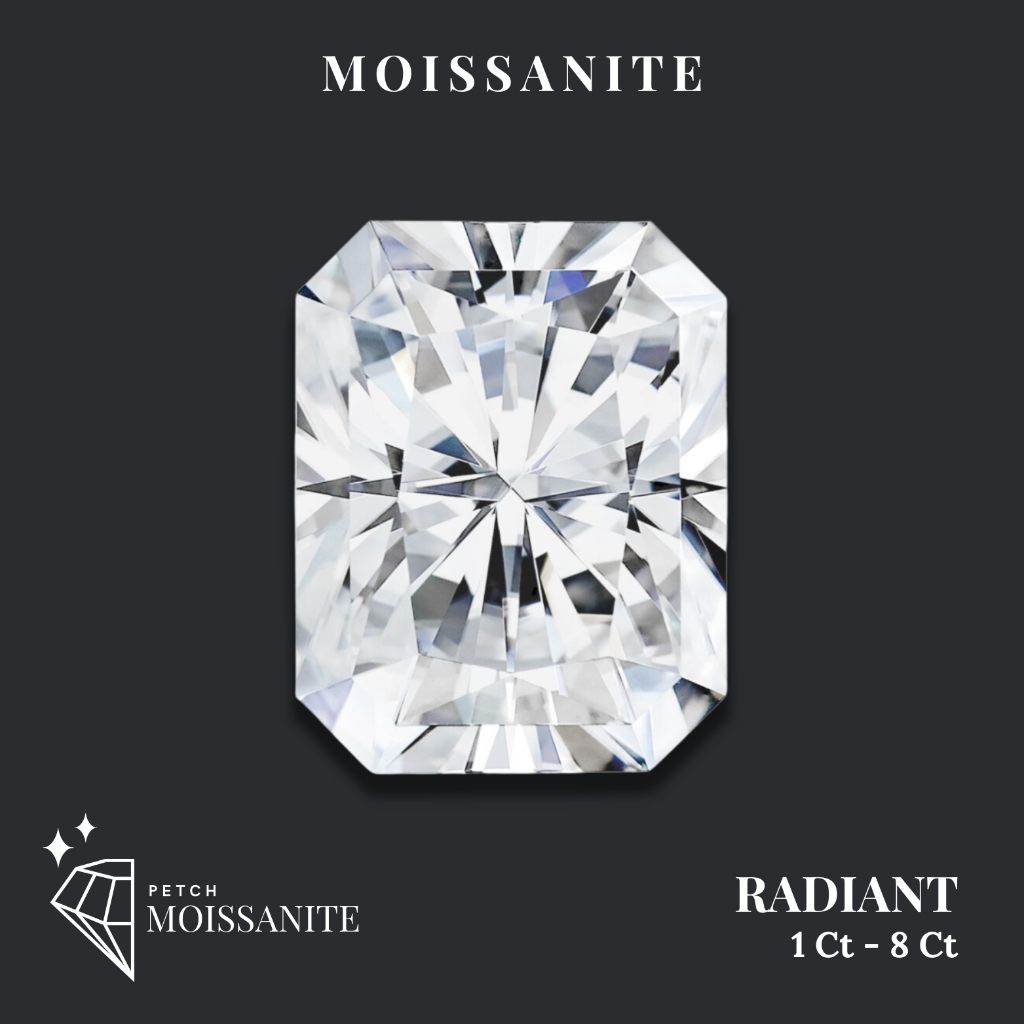 Radiant Cut Moissanite Diamond D-Color VVS1 {1ct - 8ct} - เพชรโมอีส เรเดียน/เพชรโมซาไนท์ เรเดียน {1ก