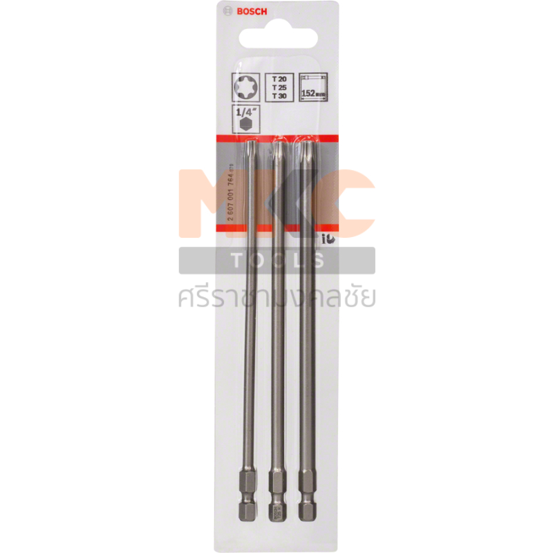 Bosch ชุดดอกไขควง 3 ชิ้น,T20 T25 T30 152 มม. Extra Hard