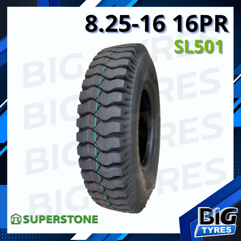 8.25-16 16PR ยี่ห้อ Superstone รุ่น SL501 ยางรถบรรทุกผ้าใบ