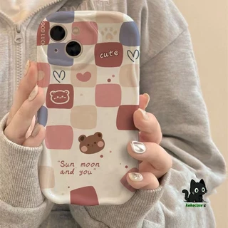 เคสโทรศัพท์ กระต่ายหมี ใช้ได้กับ iPhone 11 14 7 8 12 13 15 Pro Max X Xs Xr Xsmax การป้องกันกล้องกันกระแทกซิลิโคนนุ่ม