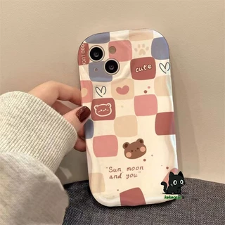 เคสโทรศัพท์ กระต่ายหมี ใช้ได้กับ iPhone 11 14 7 8 12 13 15 Pro Max X Xs Xr Xsmax การป้องกันกล้องกันกระแทกซิลิโคนนุ่ม