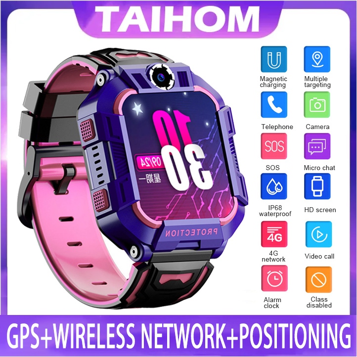 TAIHOM นาฬิกาเด็กกล้องวิดีโอคอลซิมการ์ดสมาร์ทวอทช์นาฬิกา gps ตำแหน่ง GPS กันน้ำเข้ากันได้กับAndroid IOS Kids smartwatch