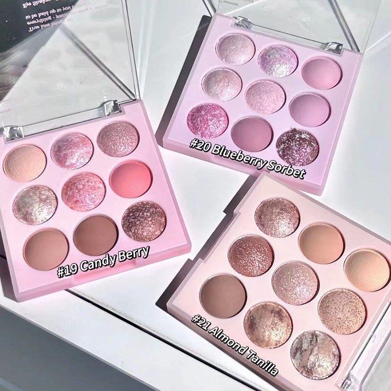 พาเลทอายแชโดว์ 9สี อายแชโดว์ อายแชโดว์พาเลท เนื้อแมท ประกายชิมเมอร์  เนื้อดินน้ำมัน สีสวย ติดทน กันน้ำ แบบพกพา