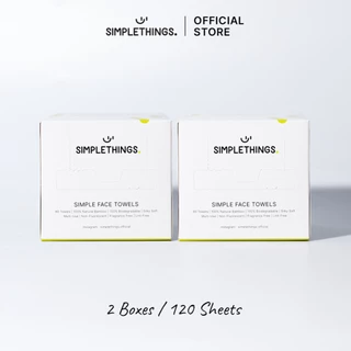 Simplethings Simple Face Towel ผ้าเช็ดหน้าใยไผ่ 2Boxes นุ่มพิเศษ ไม่เป็นขุย เส้นใยไผ่100% เช็ดเมคอัพแทนสำลี ซับหน้า
