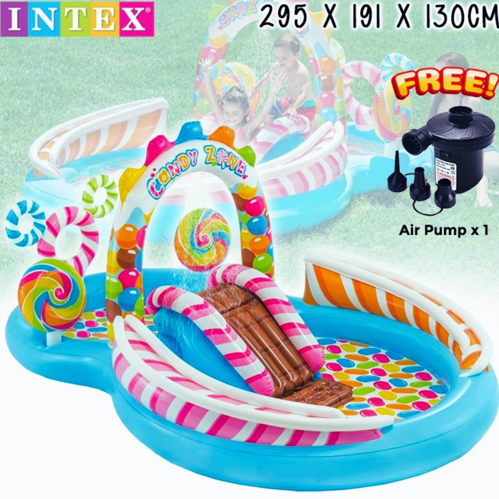 Intex 57149สระสวนน้ำลูกกวาด/INTEXสระน้ำสไลเดอร์ ฟัน แอนด์ ฟรุ๊ตตี้ (รหัส57158) สระน้ำเป่าลม