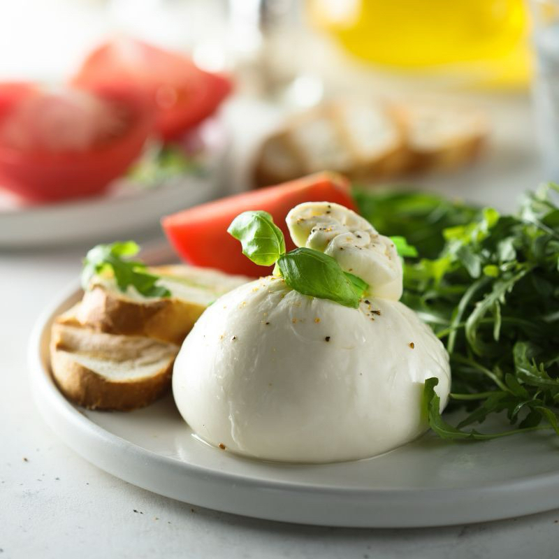 บูราต้า ชีสทานสด Burrata Cheese 60g ใส่สลัด พิซซ่า พาสต้า ฟินๆ