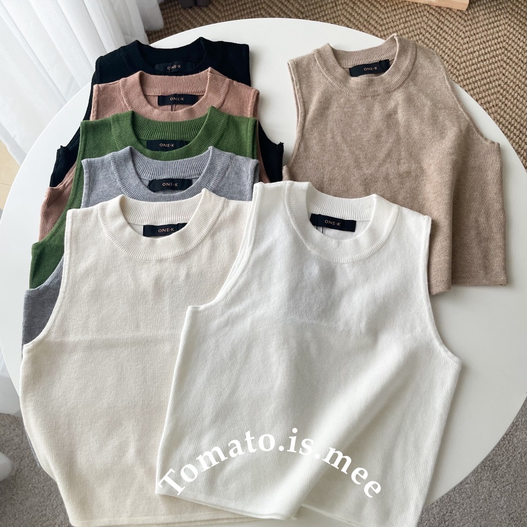 เสื้อแขนกุด คอกลม ทรงครอป น่ารักมากๆ ลุคคุณหนู ผ้าไหมพรมไม่หนา เนื้อผ้านิ่มมาก โทนสีดีสุดๆ พร้อมส่ง 7 สี !!! (SY28)
