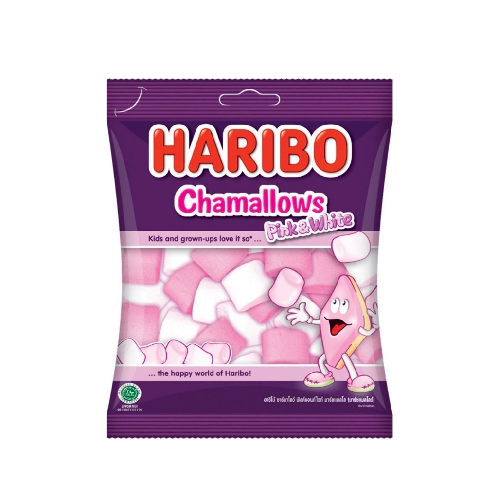 ฮาริโบ้ ชาร์มาโลว์ พิงค์แอนด์ ไวท์ มาร์ชแมลโลว์ | HARIBO Chamallows Pink & White 70g