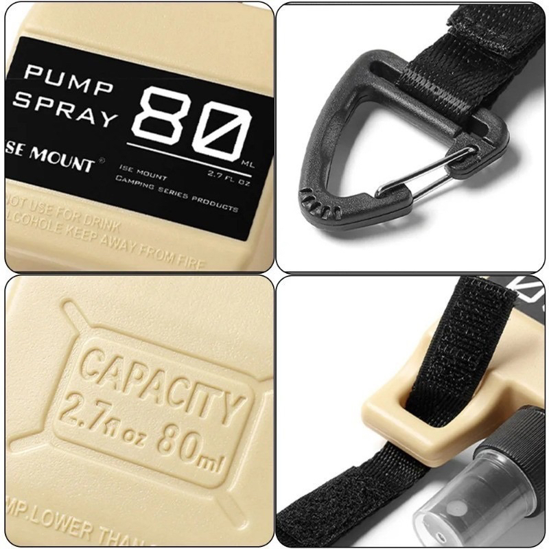 ขวดเปล่า สเปรย์ 80ml ใส่ ทนต่อสารเคมี แข็งแรง พกพาสะดวก spray camping เดิน ป่า กระเป๋า ตะขอ outdoor ท่องเที่ยว แคมป์ปิ้ง ราคา ถูกที่สุด ดีลบีเคเค แกลเลอรีภาพที่ 3