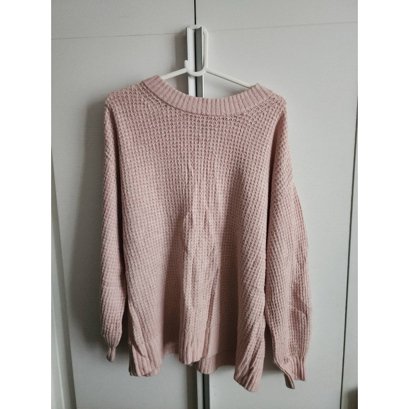 เสื้อไหมพรมสีชมพูผ้านิ่ม American Eagle