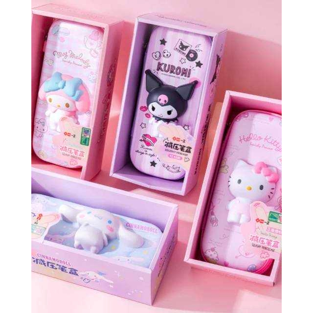 กล่องดินสอน่ารัก กล่องดินสอ Sanrio สกุชชี่นุ่มนิ่ม 3D สุดน่ารัก คุโรมิ Kuromi มีแบบชั้นเดียว แบบ 2 ชั้น