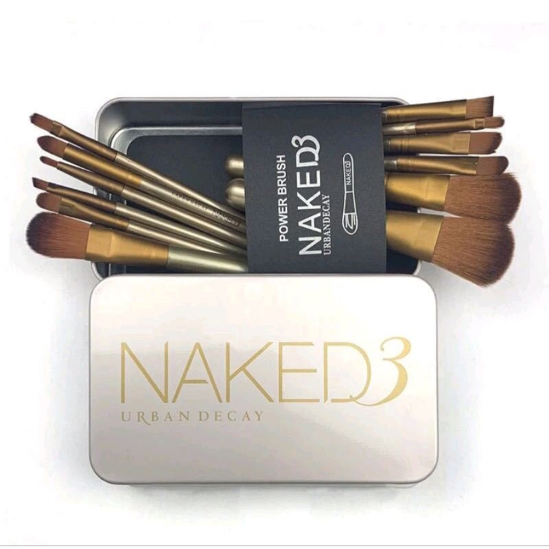 Mac/naked/huda ชุดแปรงแต่งหน้า 12 ชิ้นพร้อมกล่องเก็บ