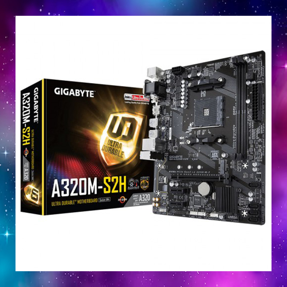 MAINBOARD (เมนบอร์ด) AM4 RYZEN GIGABYTE GA A320M S2H ใช้งานปกติ