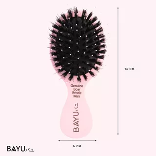หวีขนหมูป่าแท้!!!! New!!!! BAYU Geniun Boar Bristle Mini Pink น่ารักมาก ขนาดพกพา หวีมินิมอล