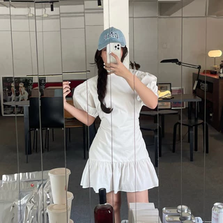 Wendy Dress มินิเดรสแขนตุ๊กตาแต่งชายระบายรอบตัว