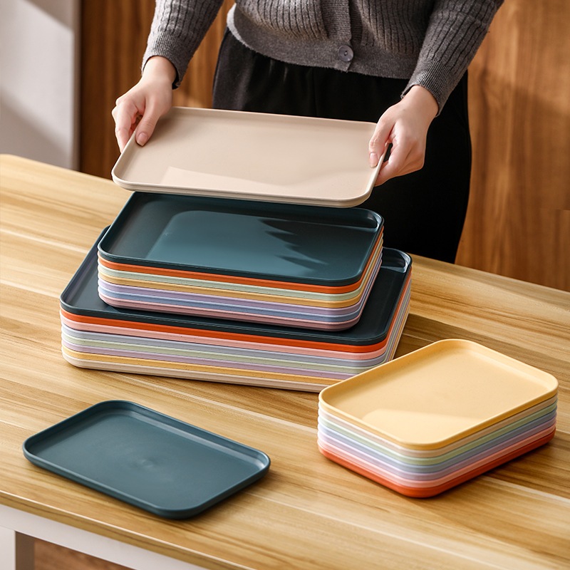 HOMEBERG ถาดใส่อาหาร ถาดใส่ขนม ถาดเสริฟ 1ชิ้นเลือกสีวัสดุพลาสติกใช้เสิร์ฟอาหารมีสามขนาด - รูปที่ 5