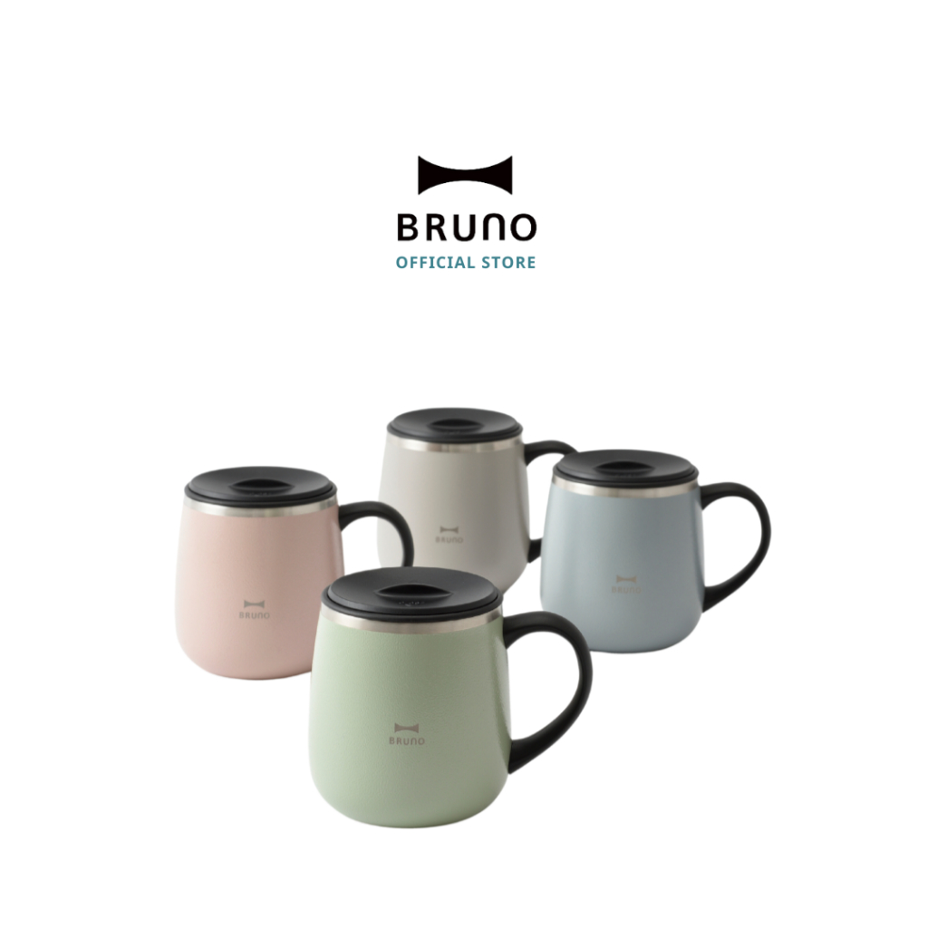 แก้วมัค BRUNO Stainless Mug Short 320ml  BHK262 แก้วน้ำสแตนเลสพร้อมฝา(ทรงเตี้ย) แก้วมัคน่ารักมีสไตล์