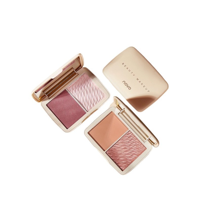 สินค้าพร้อมส่ง บลัชออน ไฮไลท์ บลอนเซอร์ 2 สี NOVO BEAUTY MAKEUP #5337