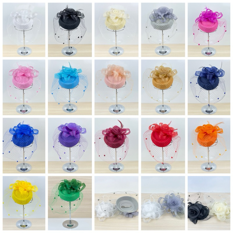 📮พร้อมส่ง🇹🇭 กิ๊บหมวกผู้ดีอังกฤษขนนกตาข่ายดอกไม้ ถุงมือเจ้าสาว ถุงมือลูกใม้ ❤️