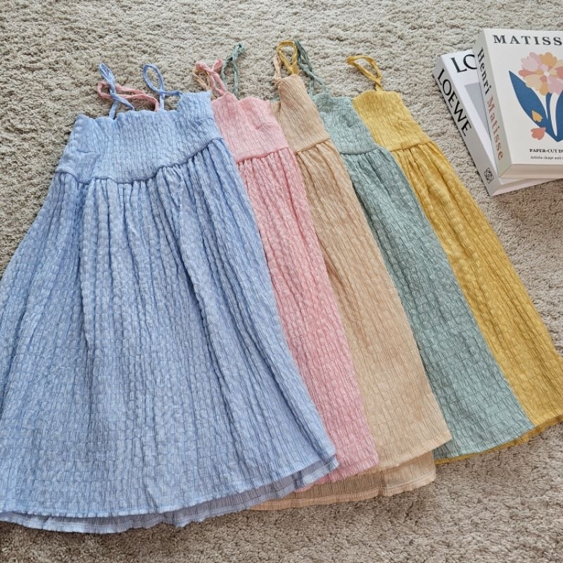 Korean Dress เดรสน่ารักสไตล์เกาหลี สีพาสเทล สินค้าพร้อมส่ง