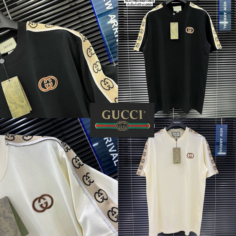 Gucci Logo Unisex T-shirt 🏷️ Hiend 1:1 Cotton 💯 เสื้อยืดแขนสั้นคอกลม GUCCI