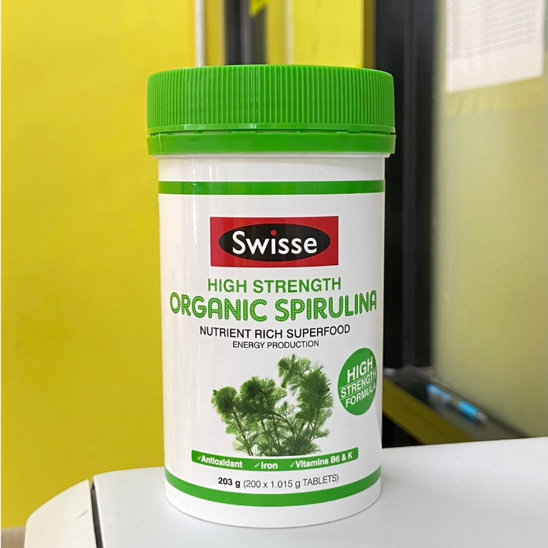 Swisse High Strength Organic Spirulina  สาหร่ายเกลียวทองเข้มข้นสูง ออแกนิค 200 เม็ด