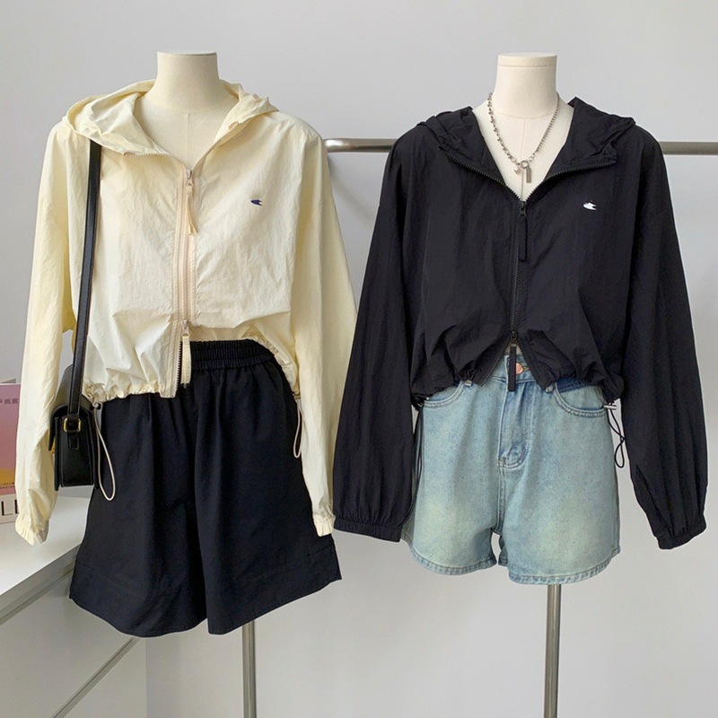 เสื้อคลุมมีฮู้ด แจ็คเก็ต ผ้าร่ม 5สี ซิป2ทาง พร้อมส่ง