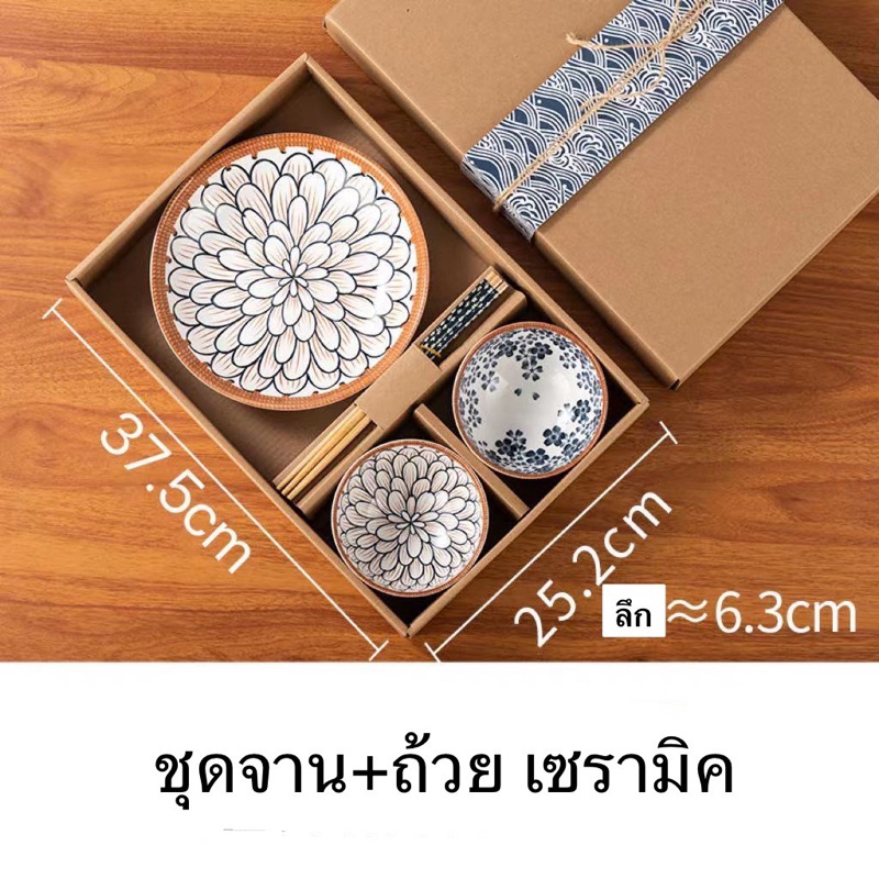 ชุดจาน กล่องน้ำตาล จาน1ใบถ้วย2ใบ