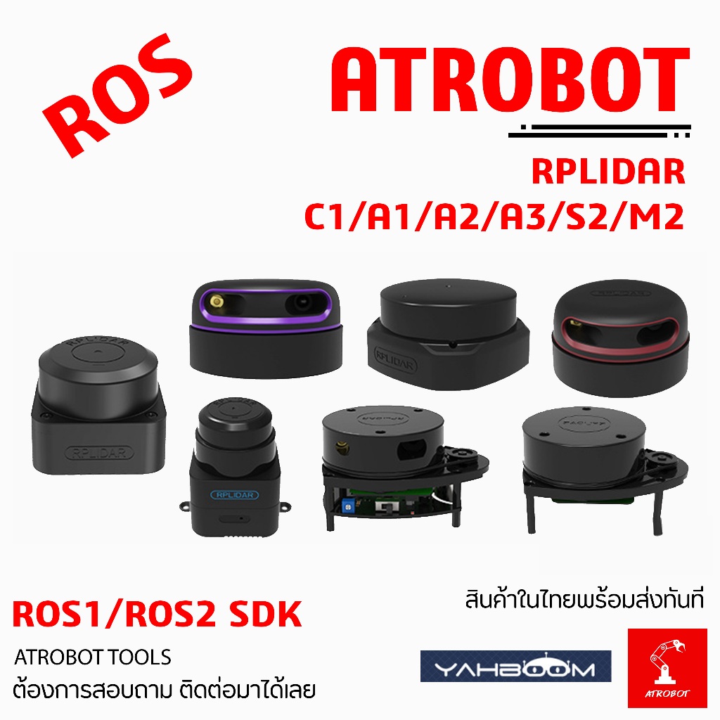 RPLIDAR 360 Degree Laser Range Scanner โมดูลเซนเซอร์ วัดระยะ รอบทิศทาง หลายรุ่น C1/A1/A2/A3/S2/M2