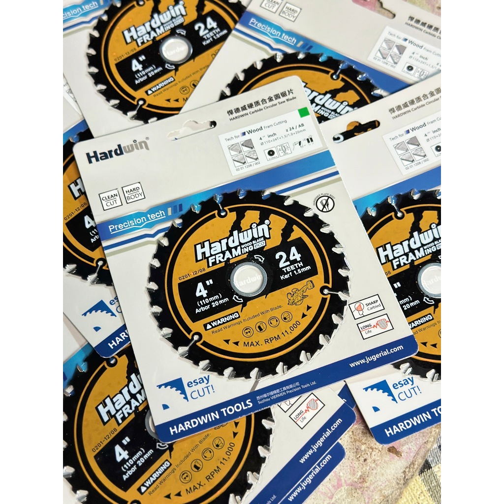Hardwin ใบวงเดือนคาไบด์ ขนาด 110มิล ตัดไม้ เหล็ก อลูมิเนียม