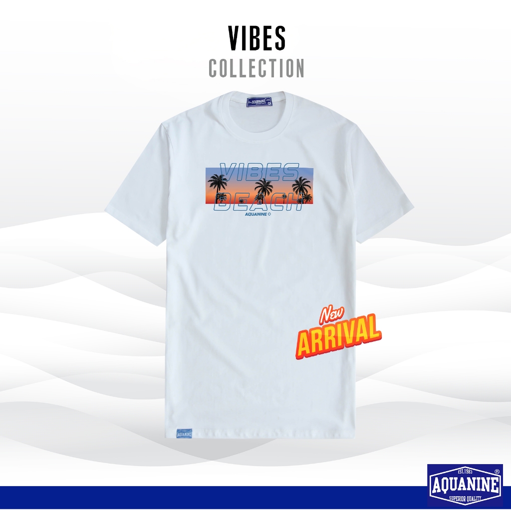 AQUANINE เสื้อยืดผู้ชาย เสื้อยืดผู้หญิง รุ่น Vibes เสื้อยืดทะเล summer ลิขสิทธิ์แท้