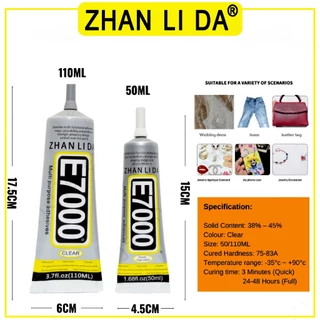 Zhanlida E7000 กาวเอนกประสงค์ ติดผ้า เพชร อาร์ม DIY ปลายเข็ม